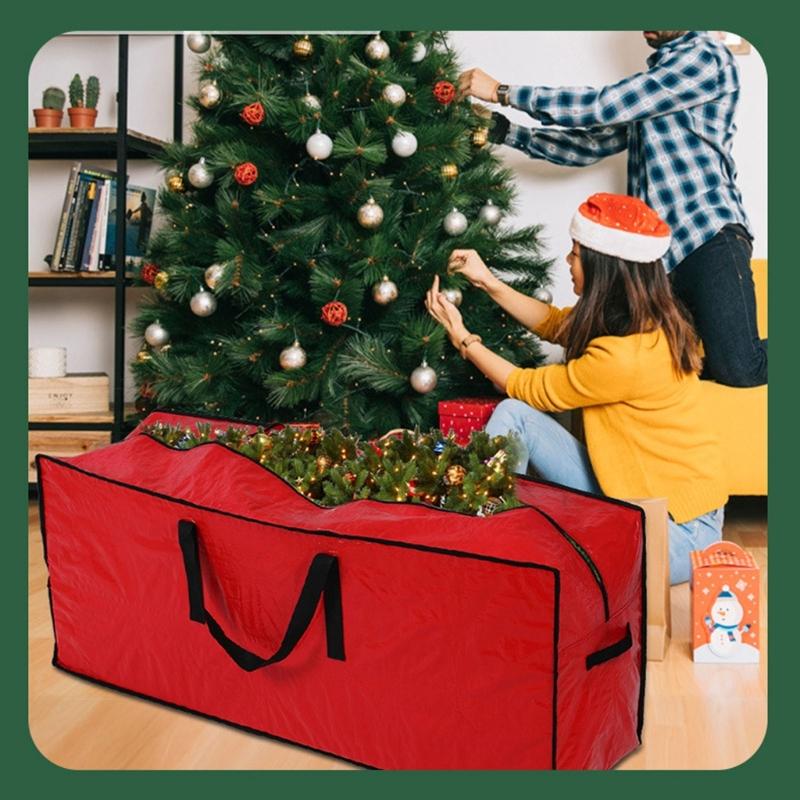 Flexible Christmas Tree Storage Bag with Zippered Opening and Wipe-Clean Exterior for Storage Room Organization
