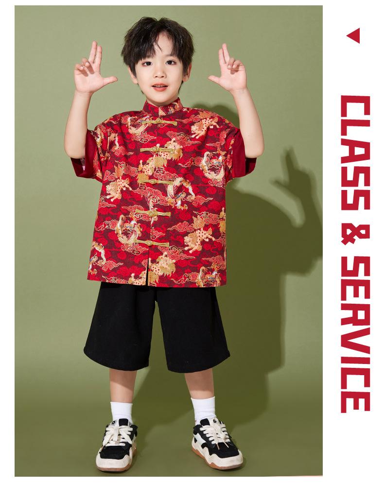 June 1 Children's Cheerleading Outfit Guochao Tang Suit for Boys and Girls - Chinese Style Poetry Recitation and Chorus Costume