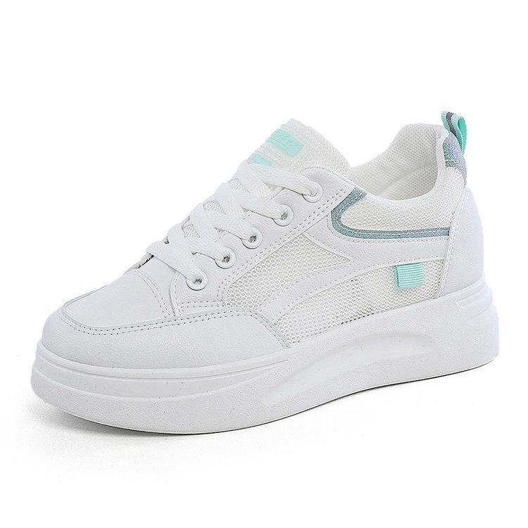

Inner height increase small white shoes children 2025 spring new mesh breathable color matching lace casual sports shoes women s foreign trade 40