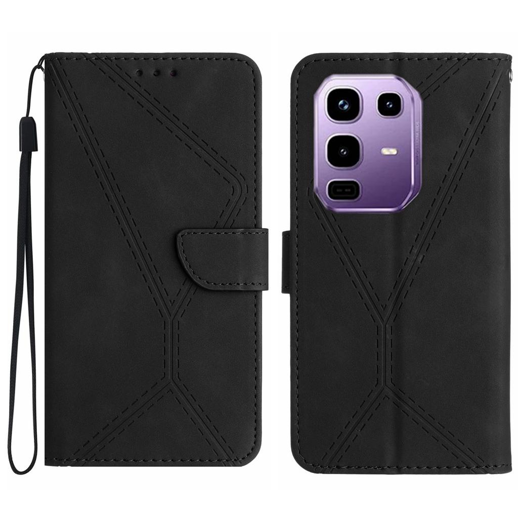 For Infinix Note 50 Pro 4G/50 4G Case Skin Touch Lines Imprinted PU Leather Flip Phone Cover