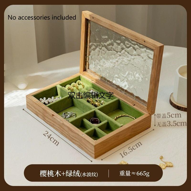 

High-end and exquisite black walnut jewelry storage box new solid wood earrings, necklaces and accessories storage boxes tools