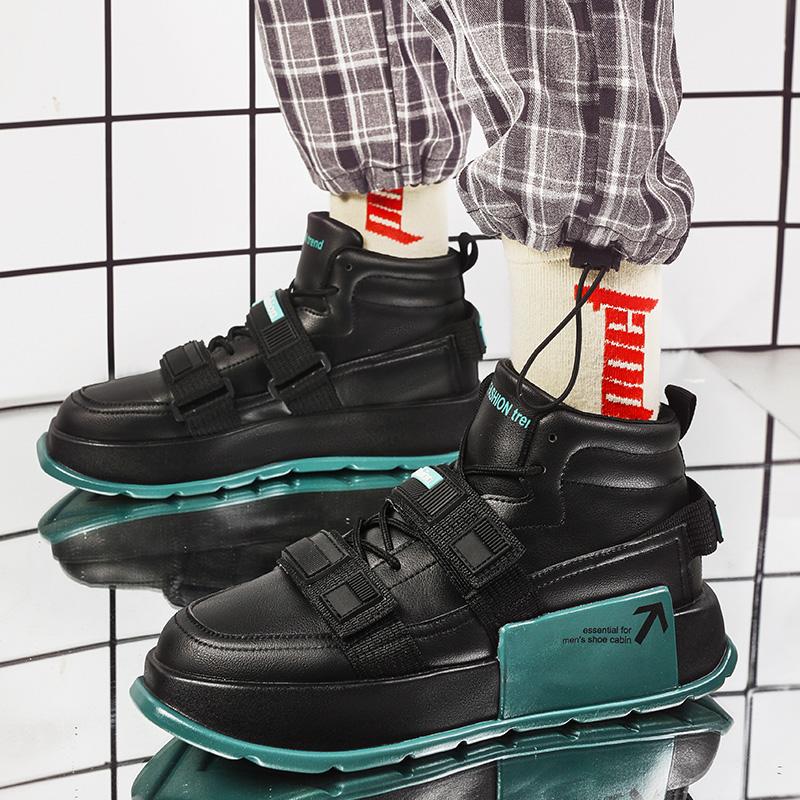 New Fashion Brand High Top Men's Shoes Outdoor Male Casual Sneakers Thick Soled Motorcycle Shoes Comfortable Men's Designer Shoe