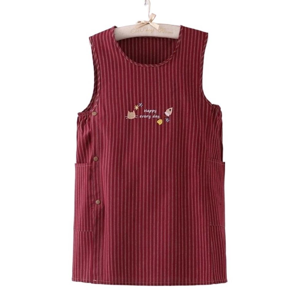 Oil-Proof Kitchen Aprons Breathable Vest apron Work Clothes Striped Sleeveless Aprons  Women's