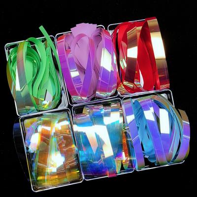 20Pcs Candy Color Aurora Cellophane Strip Colorful Nail Stickers Nail Art Decoration with Box
