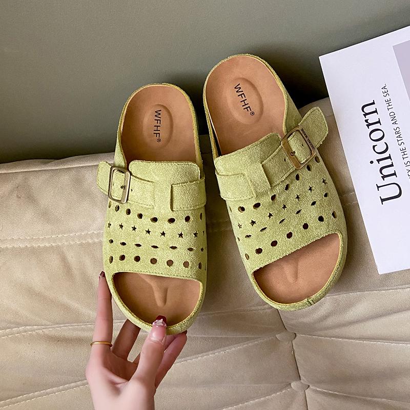 Fashion Shoes for Women 2025 New Open Toe Women's Slippers Fashion Outdoor Beach Casual Summer Belt Buckle Comfortable Flat Slippers