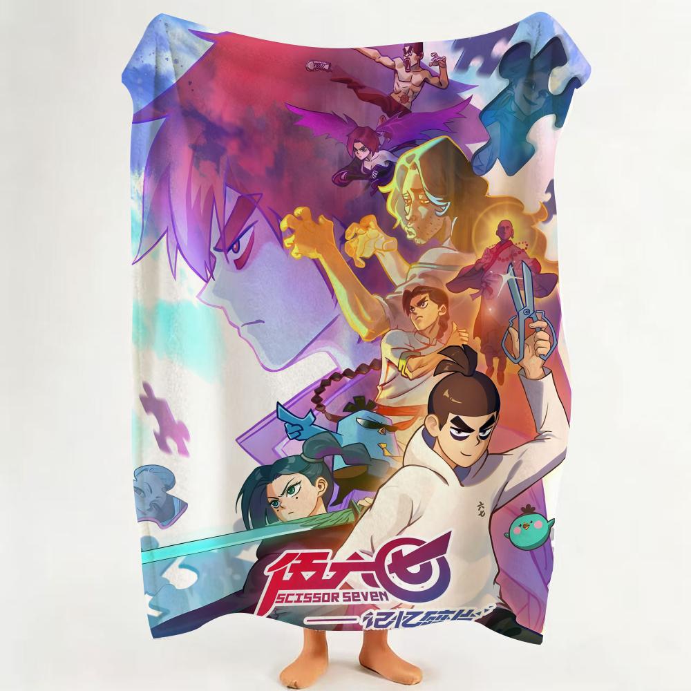 

Anime SScissor SSeven Throw Flannel Throw Blanket Suitable for Sofa Living Room Bedroom 75cmx90cm