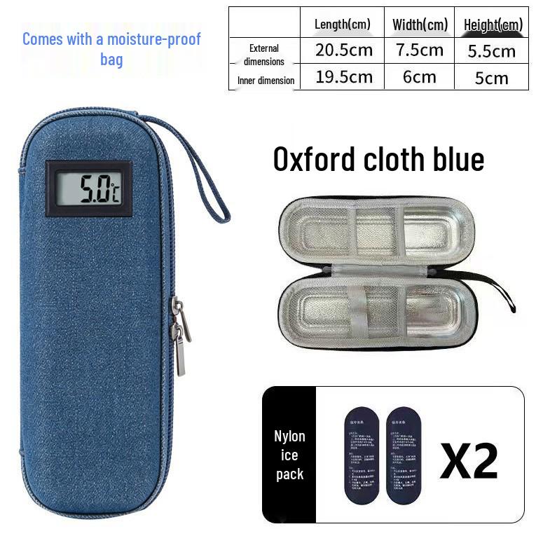 Portable Insulin Cooler Bag with Ice Packs and Cold Compress
