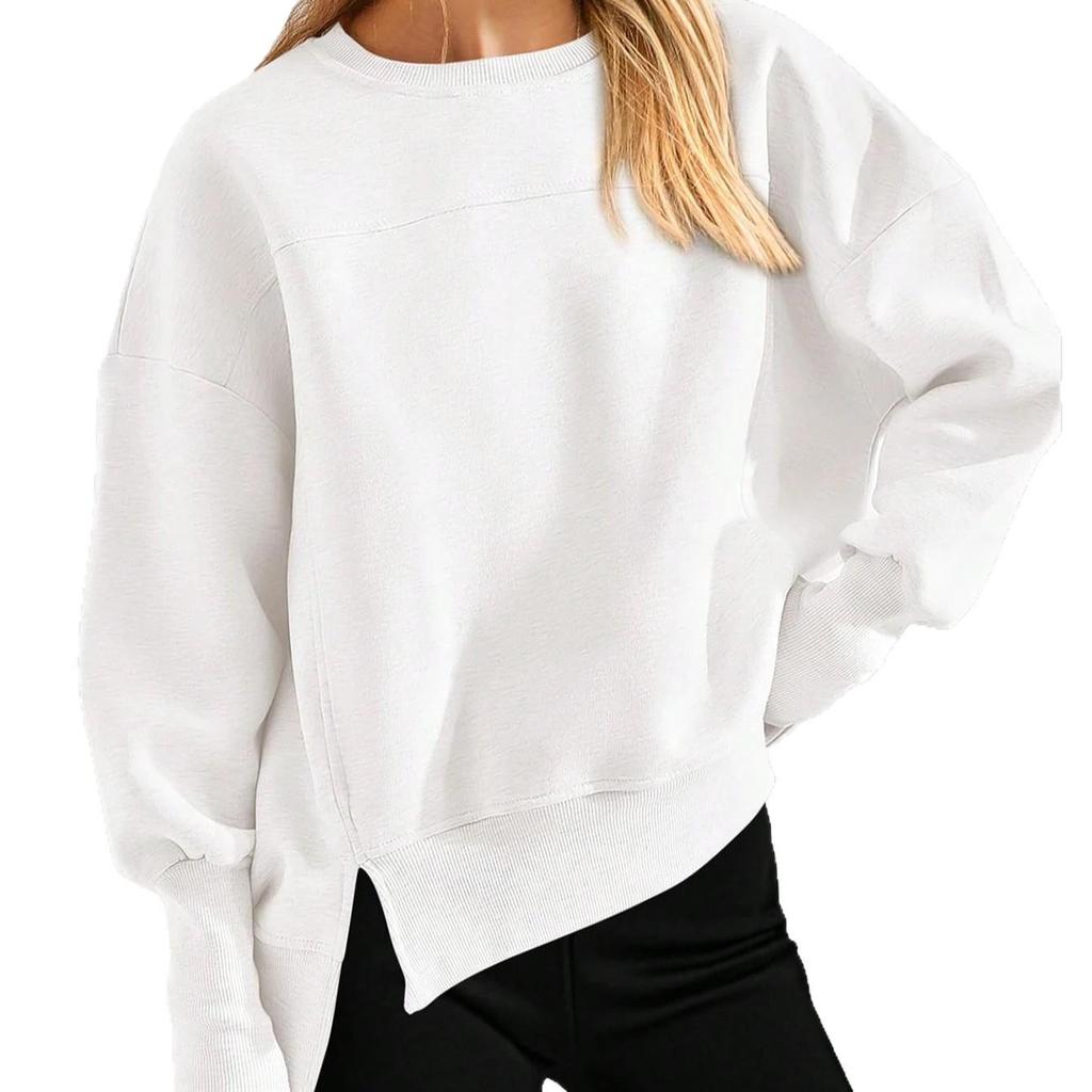 Women's Casual Long Sleeve Crew Neck Pullover Hoodie