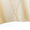 Trending Korean-Japanese Heart Zircon Pendant Necklace with Gold-Plated Titanium Steel Chain for Women - Fade-Resistant.