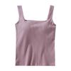 Women's Square Neck Padded Vest: Cotton, One-Shoulder Summer Top, No Steel Ring Straps.