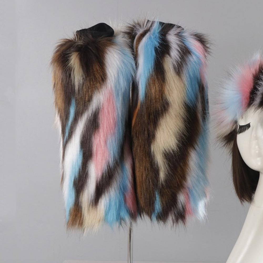 Faux Fur Furry Leg Warmers Sweet Thicken Warm Leg Cover Fashion Long Tube Stockings  Spicy Girls