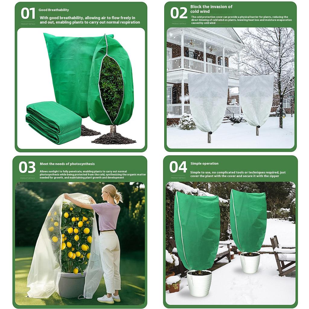 Pflanzenschutzhüllen Wiederverwendbarer Frostschutz Wintervliesbeutel Wickel Baumschutzhüllen für Außen Garten Topfpflanze Strauch