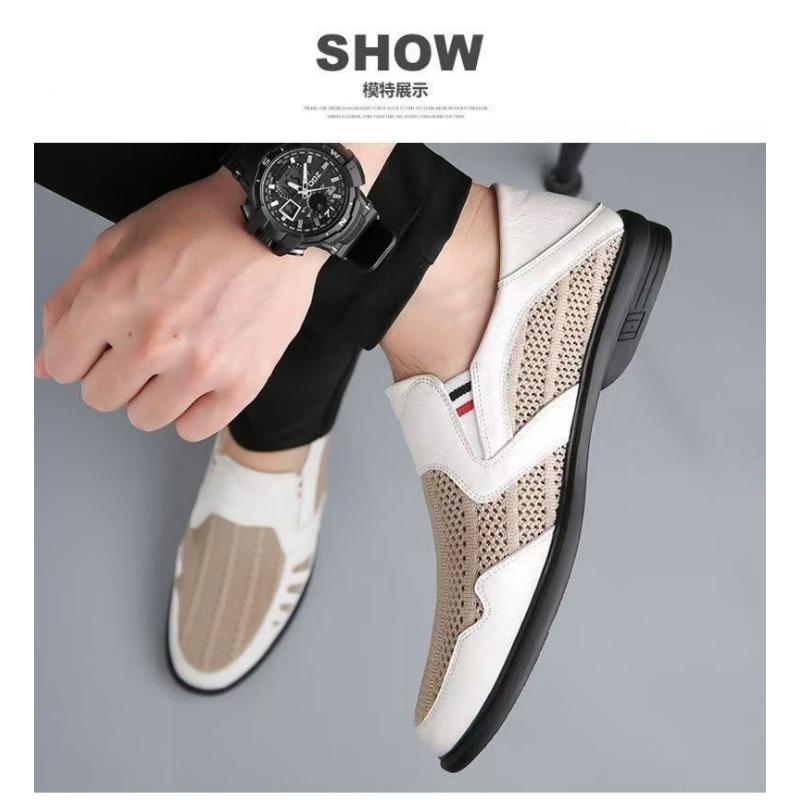 Mens Summer Breathable Hollow Out Casual Loafers Soft Sole Work Shoes