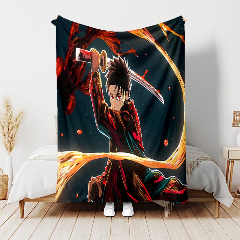 Cool Anime K-Kagurabachi printed throw blanket—lightweight,soft,warm;versatile blanket all seasons—perfect air-conditioning throw,nap blanket
