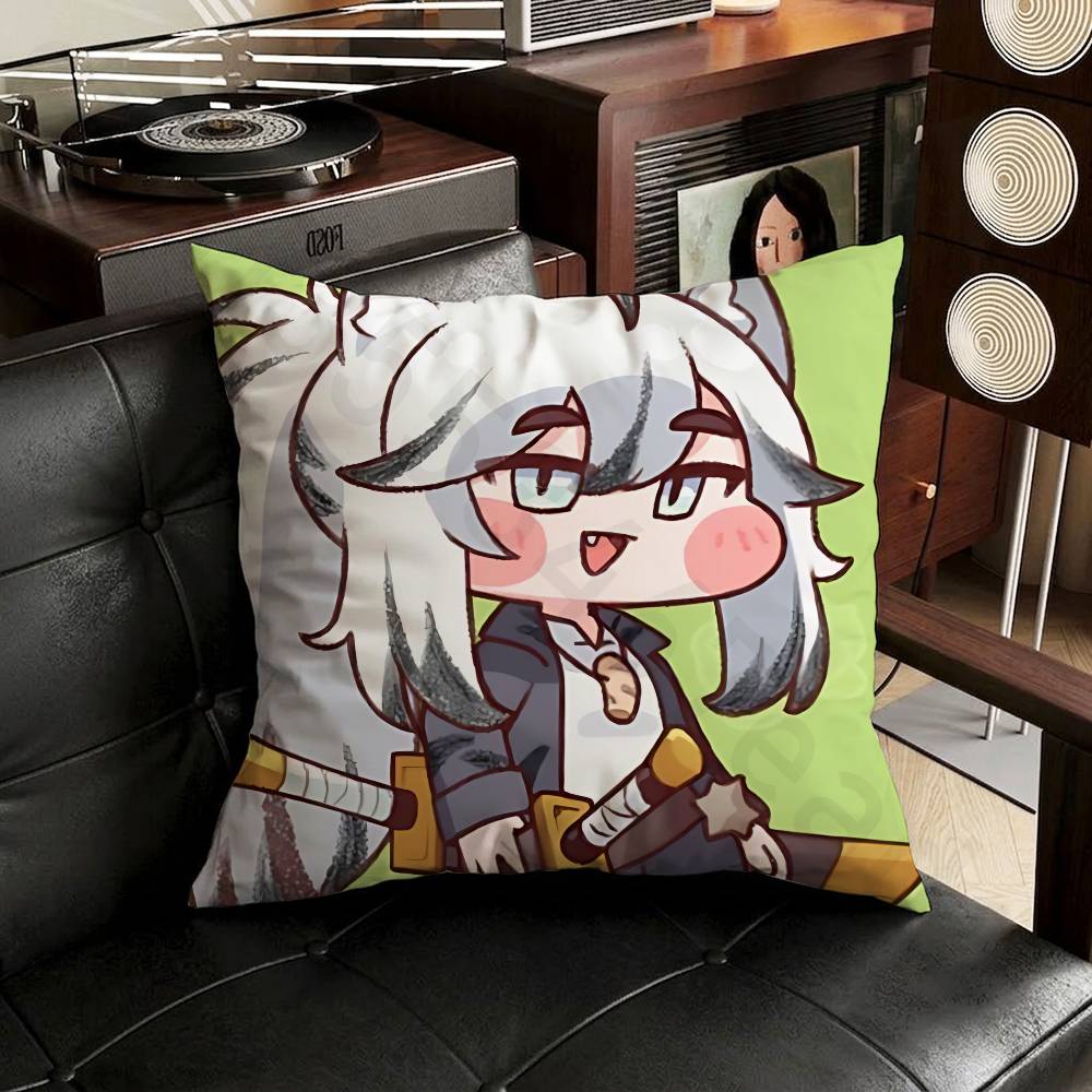 Cute Game TTrickcal Anime Pillow Case Antidustmite Pillowcase Invisible zipper silky short plush Sofa cushion cover