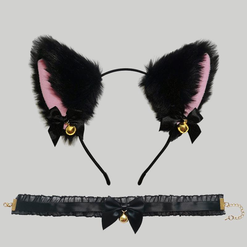 Cat Ears & Choker Set: Sexy Fox Headband & Rabbit Hair Clip for Women – Perfect for Christmas Lingerie