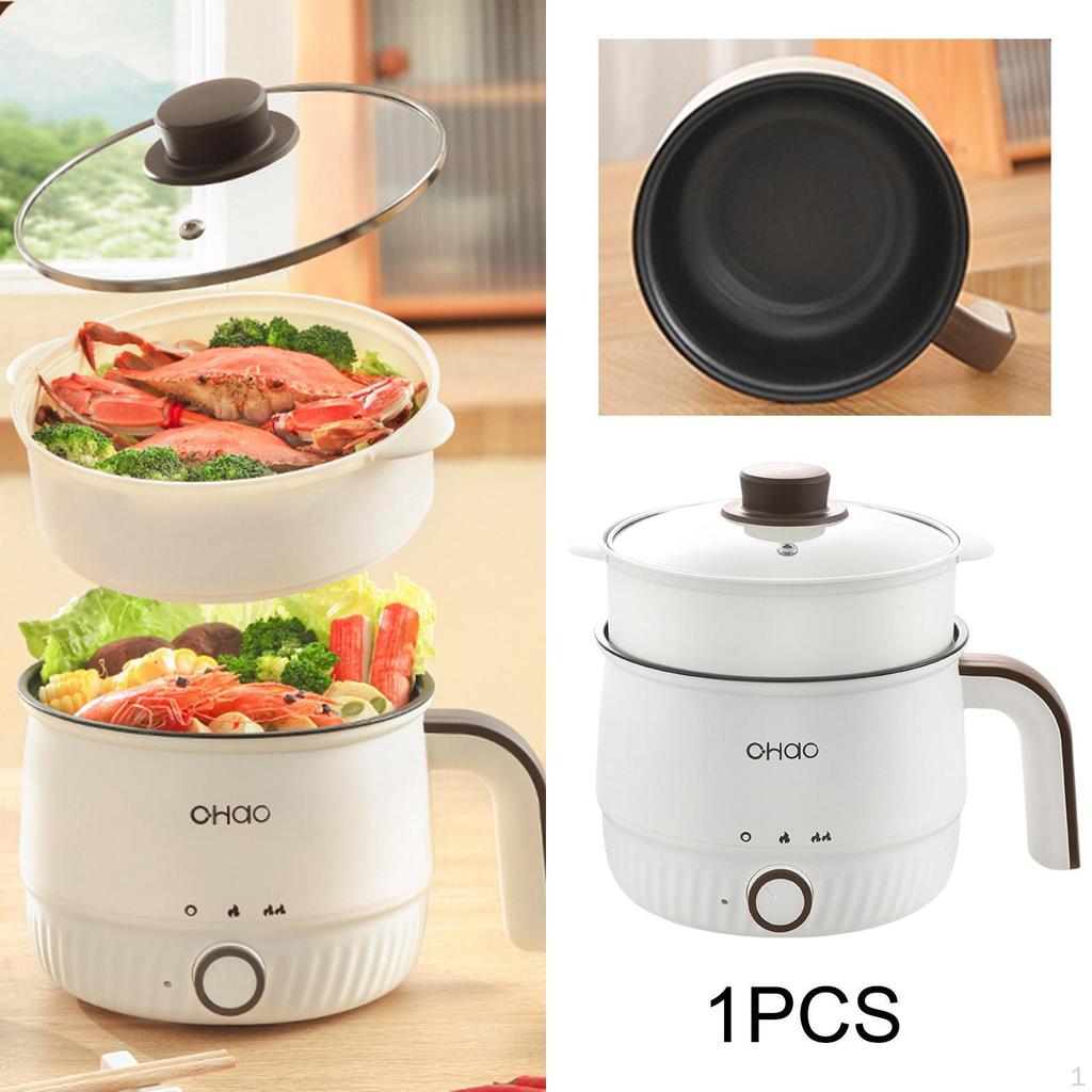 Electric Pot Cooking Nonstick Portable Mini Ramen Cooker Multipurpose for Oatmeal, Rice,