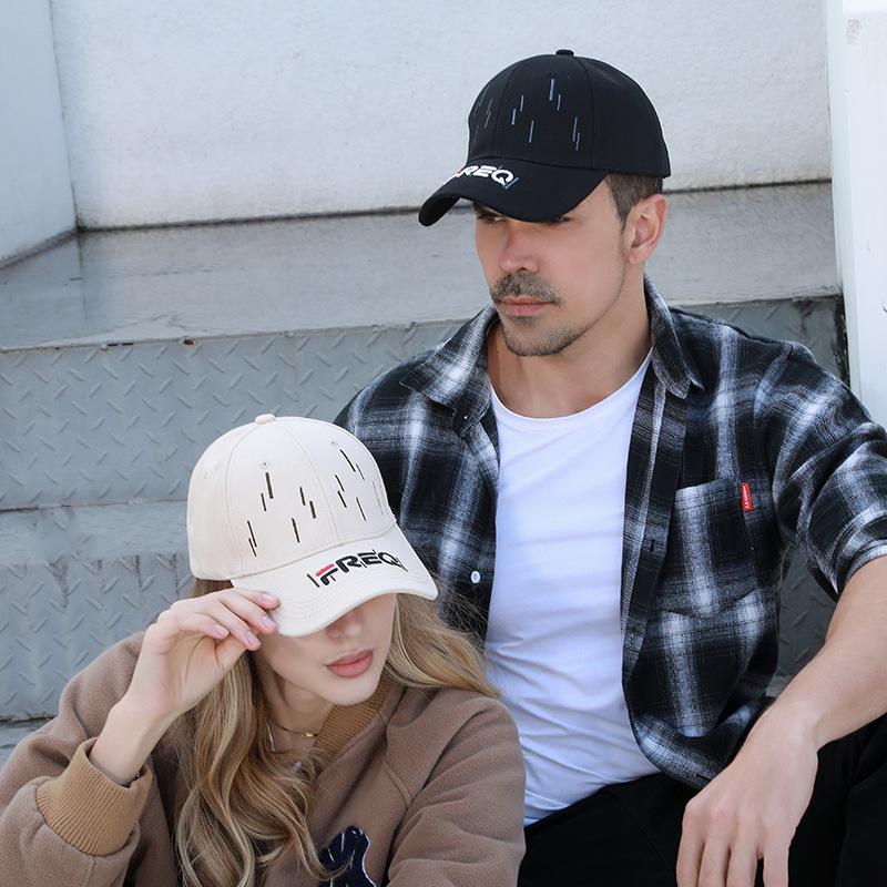 Versatile baseball cap new brim embroidered meteor hat top sun protection casual sunshade fashion cap