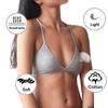 Cross Back Cotton Triangle Bralette - Wireless, Breathable, Lightly Fitted Ribbed Underwear