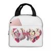 Charlie And Vaggie Valentines Hazbin Hotels Insulated Lunch Bag for School Cooler Thermal Food Box Tote Lunch Boxes Container