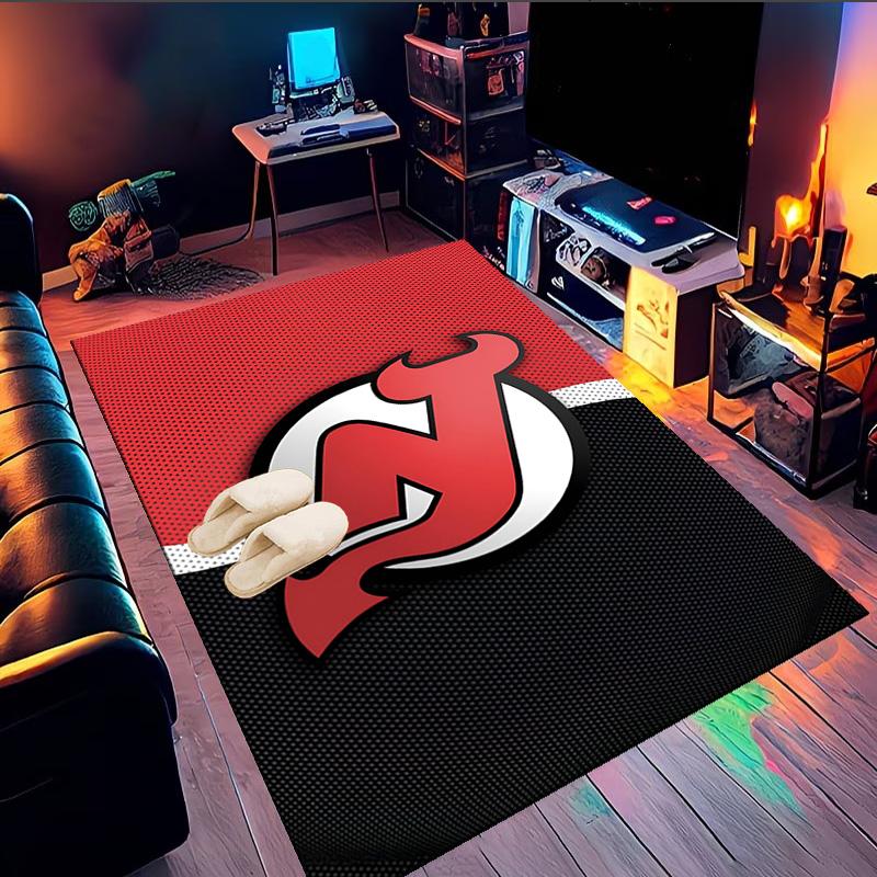 Jersey Devils Logo Area Rug Suitable for Indoor And Outdoor,Carpets for Kitchens, Homes, Offices, Living Rooms,Home Decor,Christmas Gift