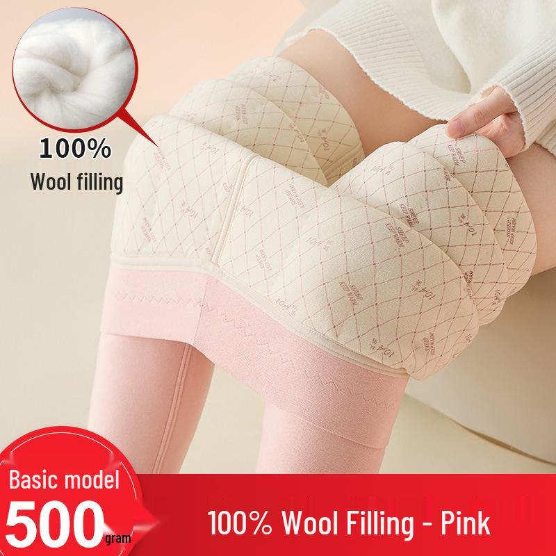 High Waist Seamless Cotton Cashmere Pants - Warm, Comfortable & Close-fitting for Autumn/Winter