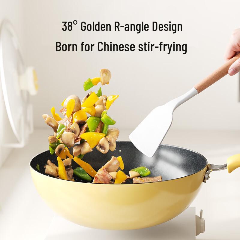 ZISIZ Ceramic Non-Stick Cat Paw Wok