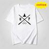 Minimalist Scissors Wine Glass Printed Short Sleeve Tshirt Line Pattern Unisex Casual Top