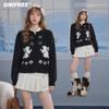 UNIFREE Women's Cute Rabbit Jacquard Knit Cardigan