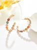 Fashion Floral Design Resin Druzy Hoop Earrings, Cute Women’s Earrings – Natural Craft Variations May Apply
