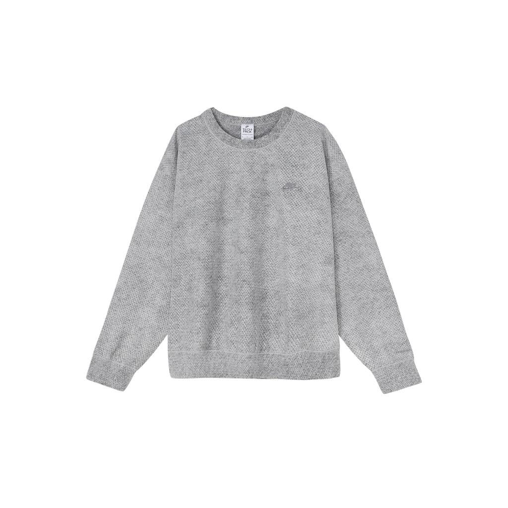 Nike Forward Collection Solid Logo Embossed Sustainable Fleece Knit Crewneck Sweater Men Sweatshirt Grey DQ4265-077