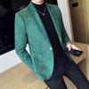 Fashion Suit Coat Men's Slim Fit Velvet Elegant Blazer Coat Business Casual Wedding Suit