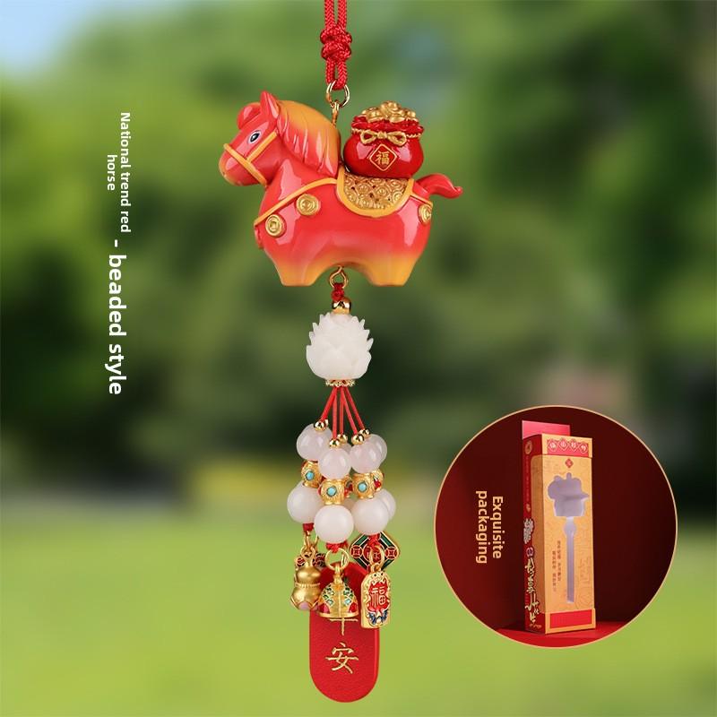 Car Rearview Mirror Hanger, Interior Decoration Pendant, Automotive Supplies, for The Year of The Horse New Year