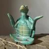 Meditation Yoga Sea Turtle Figurine Small Coastal Beach Animal Sculpture Resin Zen Statue for Aquarium Fish Tank Home Desk Decor