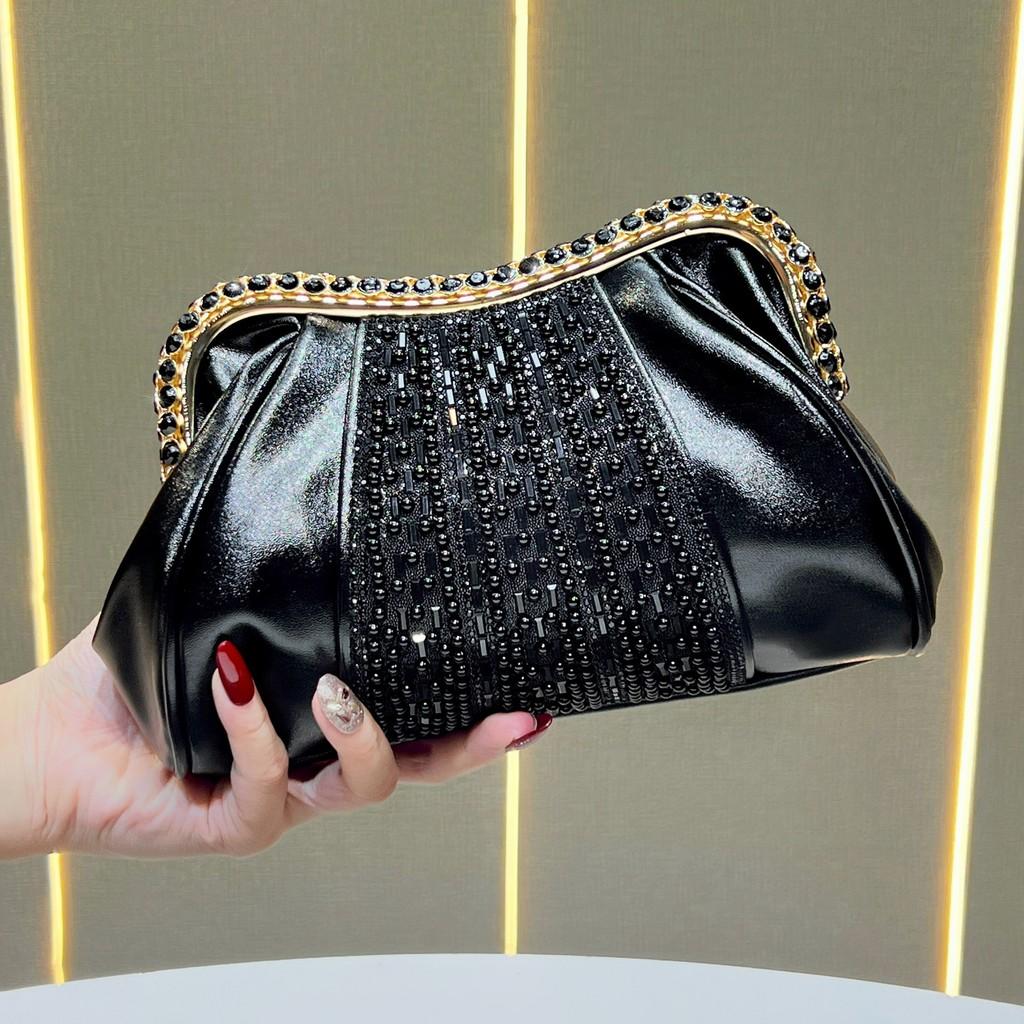 Bridal Sparkling Clutch Bag With Chain For Evening Events And Formal Parties