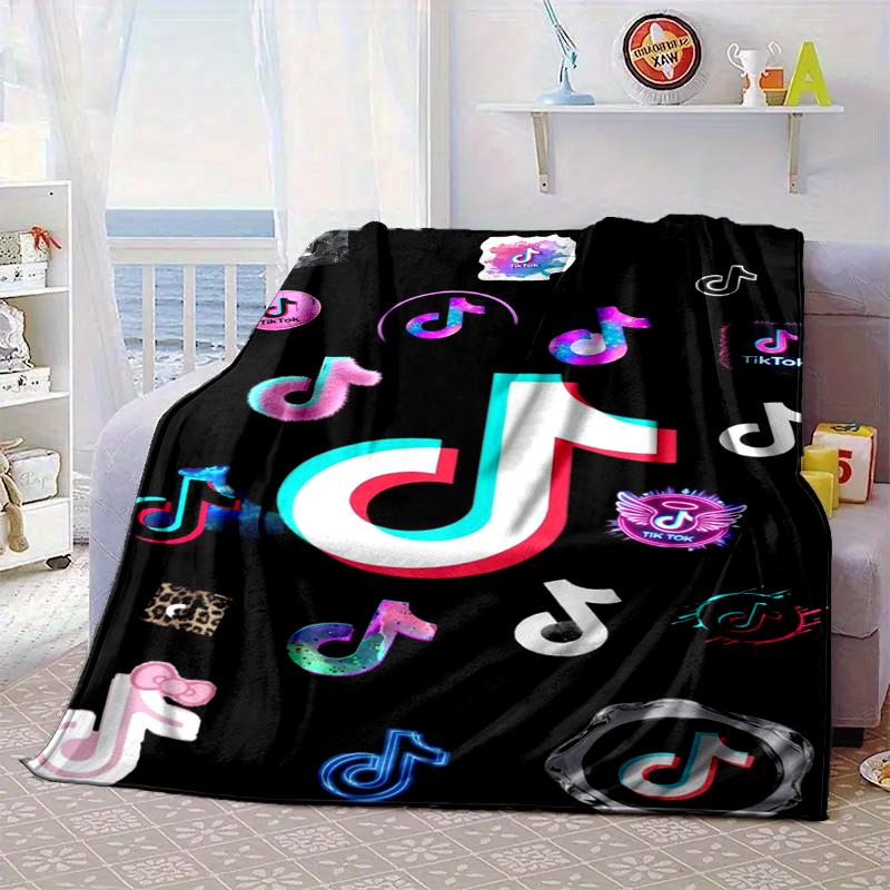 Neon music note Blanket Flannel Blanket for bed, sofa, Camping, Hiking, Picnic Essentials, gift for family Fan gifts
