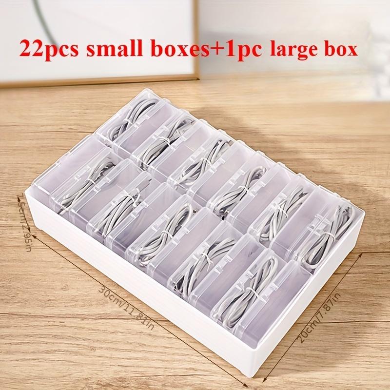 23pcs/4pcs Cable Organizer Boxes -Cable,Charging Cable and Accessories Organizer, Desk&Drawer Organizer for Home Storage