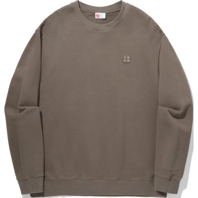 Li Ning Vital Series Solid Color Round Neck Comfortable Breathable Versatile Casual Loose Sweatshirt Unisex Sweatshirt Chocolate-Brown AWDUB29-2