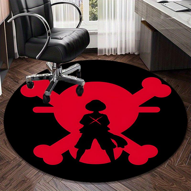 Classic Pirates Skull Crossbones round carpet Chair cushion Round Entryway Rug, Soft Round Rugs for Living Room, Bedroom, Circle Carpet decor gifts