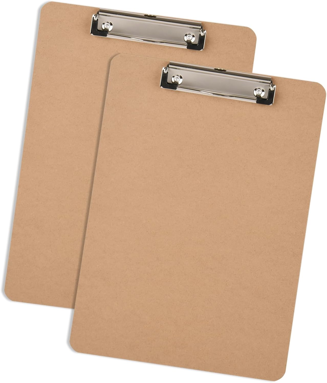 

2 Pack Hardboard Office Clipboard, Letter-Size Clipboard with Low Profile Clip, Classic Clip, 9 x 12.5 Wood Clipboards