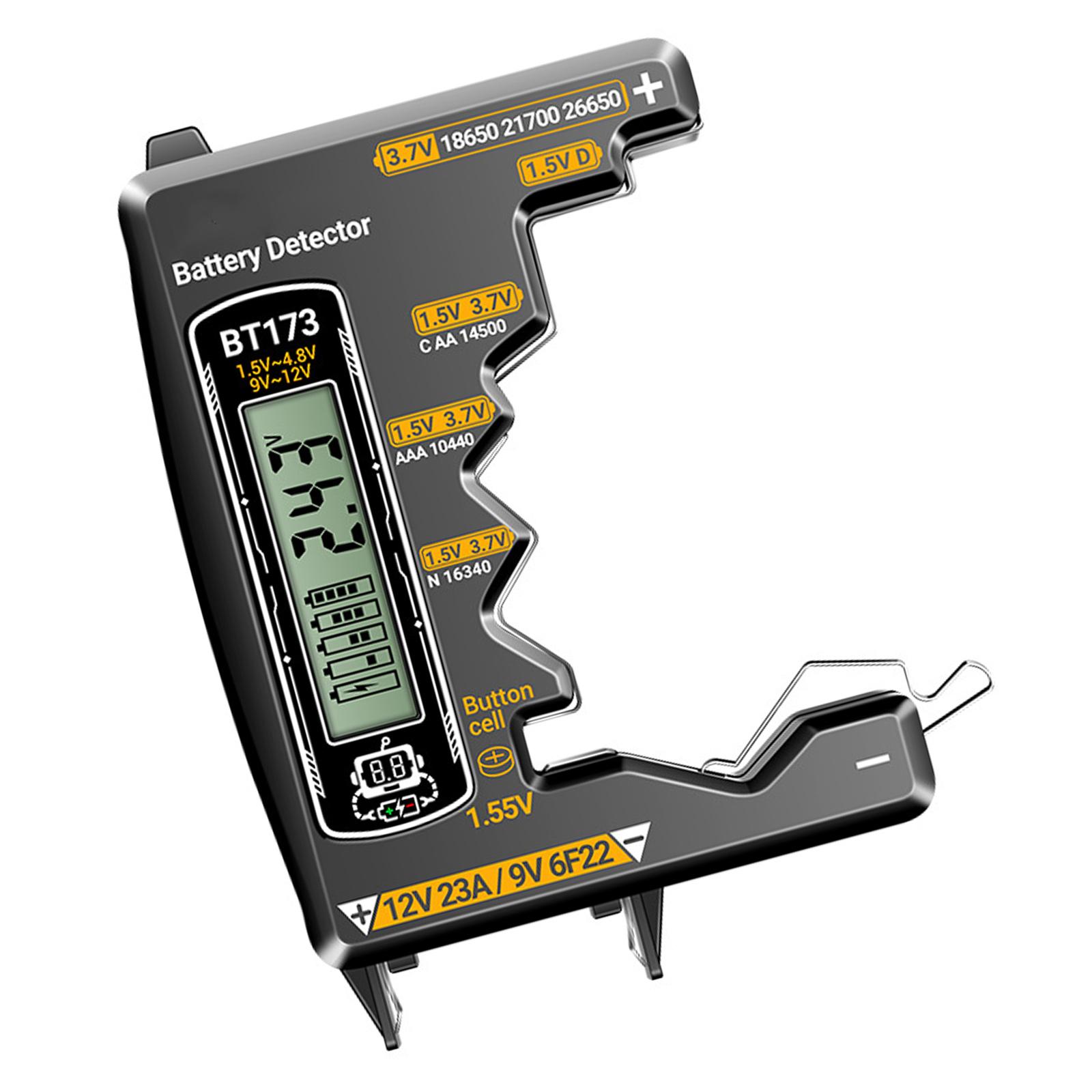

Multiple Purpose Battery Checker Tool Tests 3A D C 9V 12V 23A 18650 21700 Features Double Readout Display Pocket Size 1