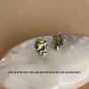 Alien Olive Zircon Sterling Silver Sweet Cool Statement Earrings