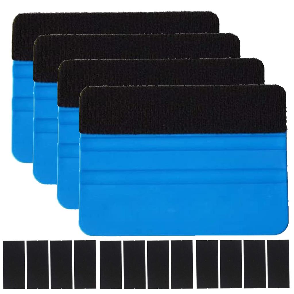 DanYun Felt Squeegee Set of 4 Car Wrapping Film Sheet Squeegee Large Squeegee Felt