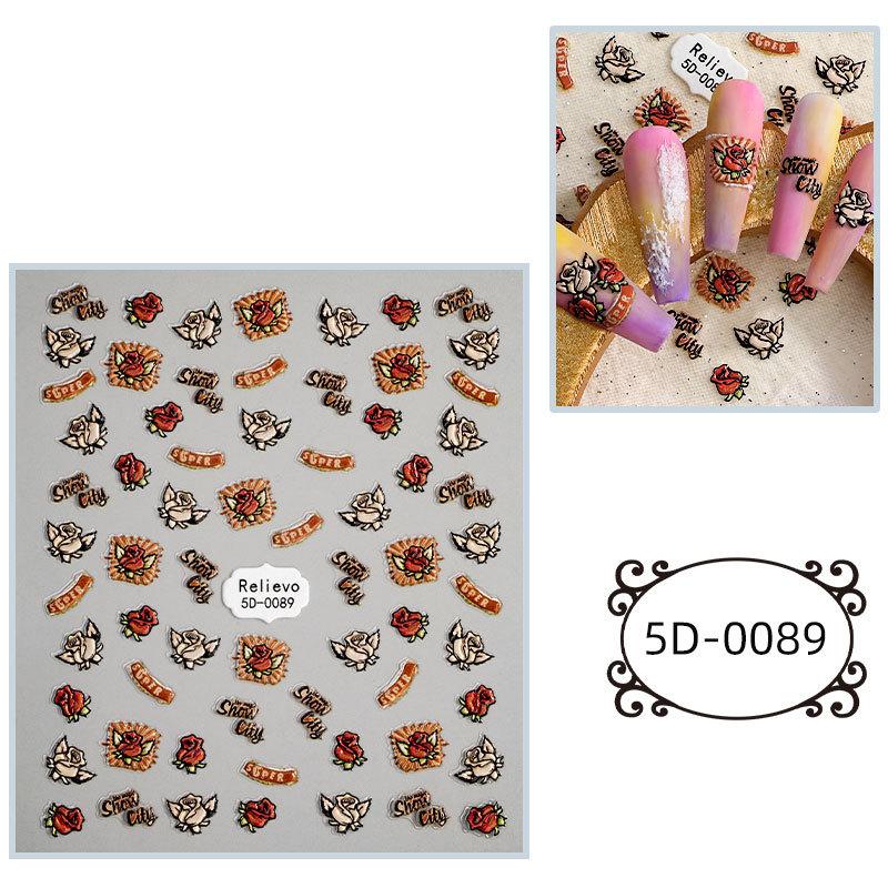 

Новые мультяшные наклейки для нейл-арта, рельефные 5D трехмерные ретро-аксессуары для нейл-арта, детские наклейки для ногтей 85*100mm