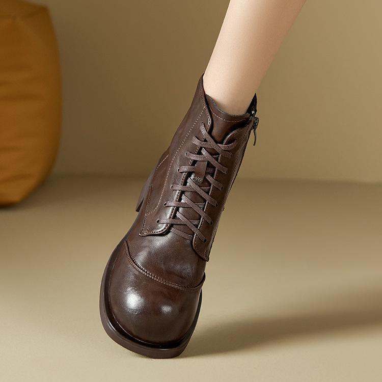 

Ботинки Мартин из коровьей кожи женские в британском стиле новые тонкие женские ботинки толстая подошва на высокой толстой платформе среднем каблуке короткие ботинки 40