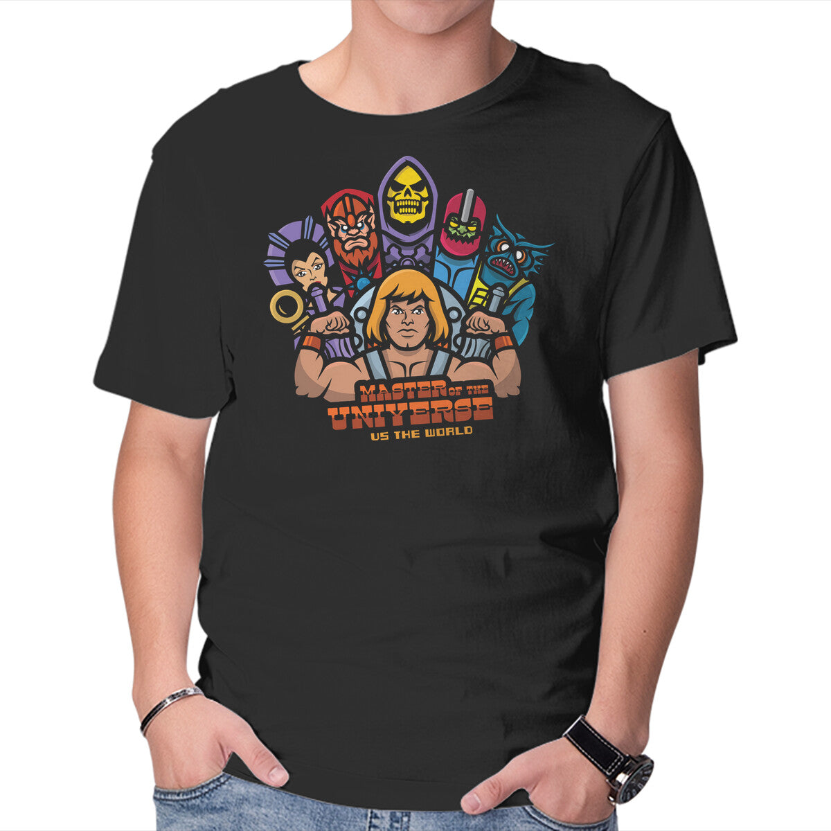 Unisex Crew Neck T-Shirt Motu Vs The World Graphic Short Sleeve Casual Tee M