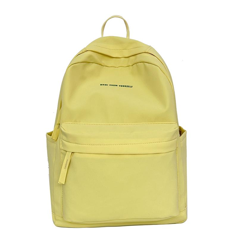 Middle School Student Schoolbag Women's Solid Color Letter Printed Backpack College Style Large Capacity Backpack