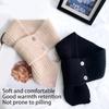 Solid Color Knitted Scarf with Button Closure Fashion Crossed Neck Gaiter Outdoor Neck Wrap Accessory for Winter Warmth