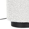 White Table Lamp With A Bouclé Shade, Scandinavian Style