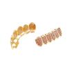 Hip-hop Colored Zircon 6 Teeth Grillz Jewelry 14k Gold-plated Grillz for Men and Women